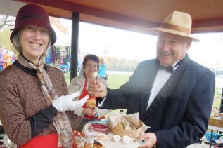 Mary and Peter de Bassecourt offered up tasty treats at the final day of the Sharbot Lake Farmers Market on October 11